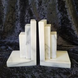 Vintage Solid Marble Bookends