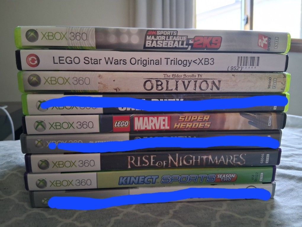 6 XBox 360 games- Lego, Sports, etc.(will sell individually $5)
