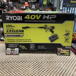 RYOBI 40V HP Brushless EZClean 600 PSI 0.7 GPM Cordless Battery Cold Water Power Cleaner (Tool only)