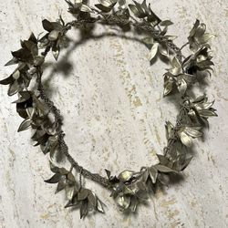 Vintage German Metal Laurel Leaf Bridal Wedding Crown 