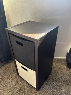 Cube Block Organizer W/ 2 Storage Bins 