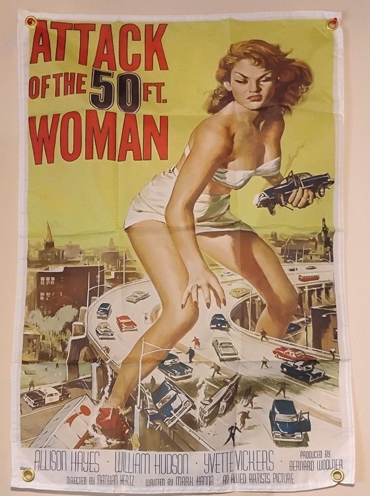 50 Ft Woman Banner 23 inches x 33 inches New
