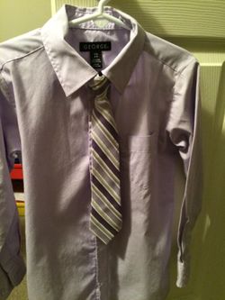 Lavender long sleeve Sz 6-7 Dress Shirt & Tie