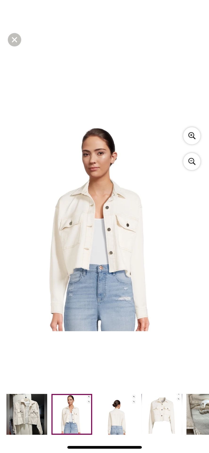 No Boundaries Utility lightweight frayed edge bottom shacket/jacket in Natural