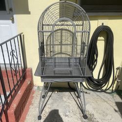 Large Metal Bird Cage. Really Nice Condition! On Wheels, Pickup Only