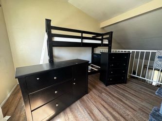 Bunkbed/ Dressers (Black)