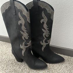 Black Bedazzled Cowboy Women’s Boots  