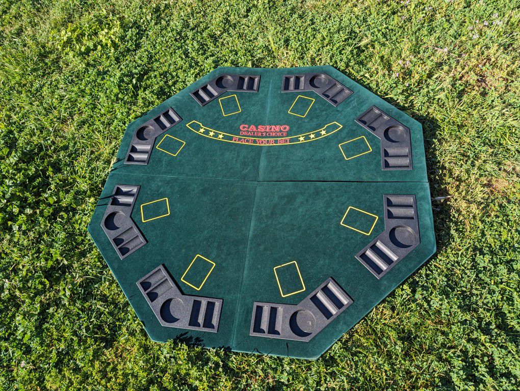 Casino Tabletop for Poker and Card Games – Portable Gaming Surface with Dealer Position