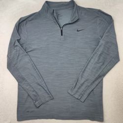 Nike Men’s Quarter Zip Dri-Fit Performance Stretch Pullover,  Size X-Large (Gray)  Description This Nike Half Zip can be layered over a tee or polo wh