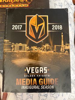 Preowned This item is a Vegas Golden Knights 2017-2018 Inaugural Season Media Guide. good condition with normal wear located off lake mead and Simmons