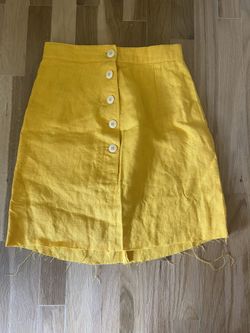 Yellow Linen Skirt