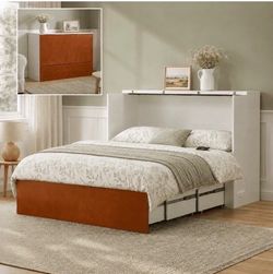 Full Sized Murphy Cabinet Bed with Storage Drawers