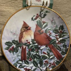 Hamilton Collection Plate Wild Wings Winter's Splendor Marc Hanson Garden Song