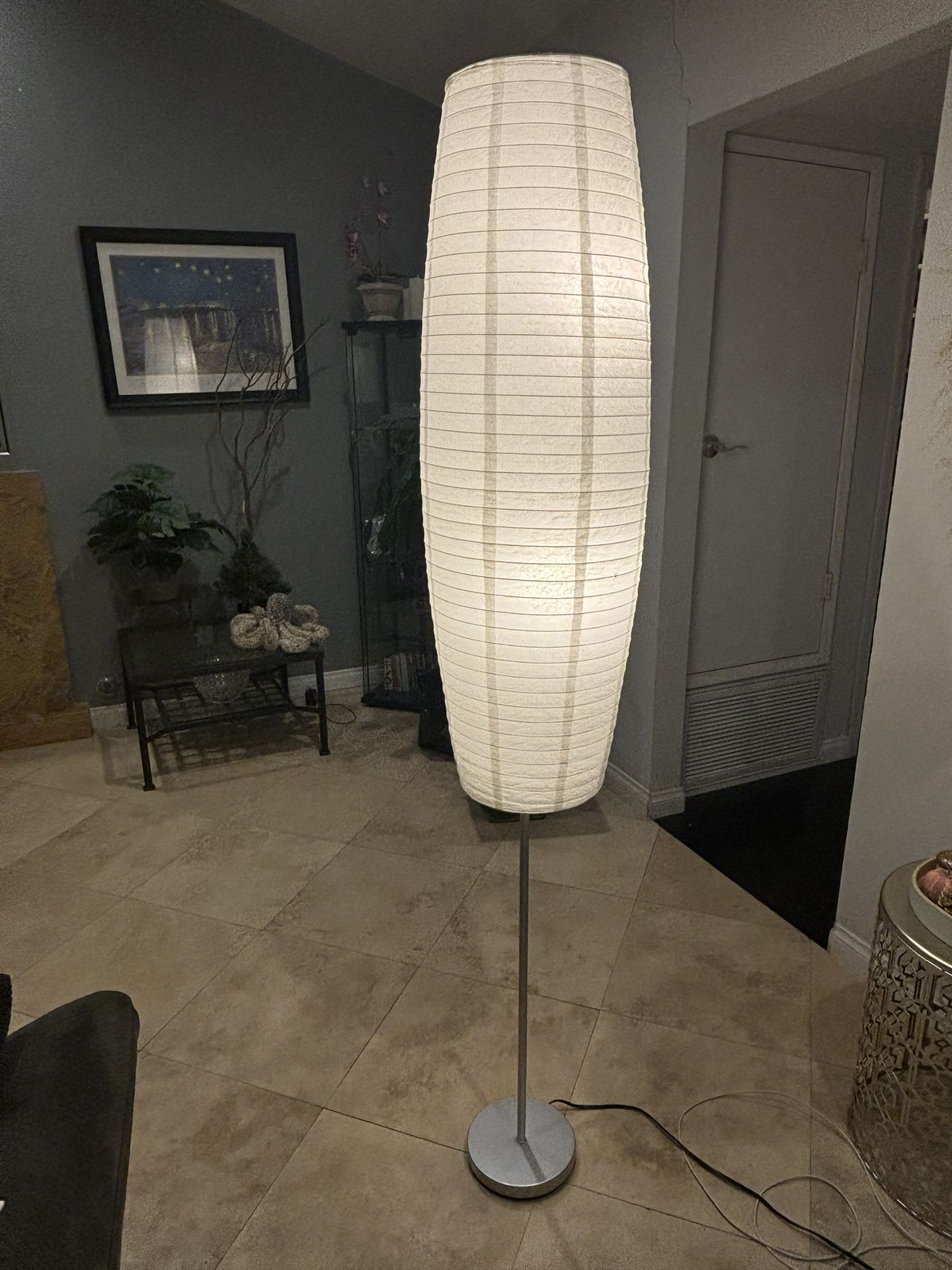 White And Silver Floor Lamp