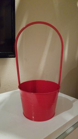 Red metal basket