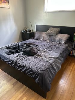 Queen bed frame and mattress