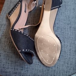 Halogen Black Studded Wedges