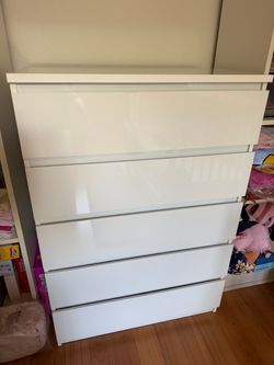 LIKE NEW Glossy White Dresser + Nightstand