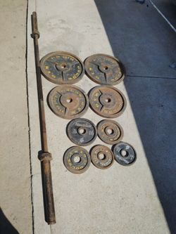 Weights/Olympic Barbell with Weight Plates Set/ weights/ barbell/ gym equipment