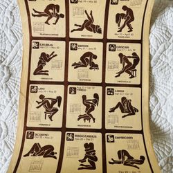 1971 Zodiac Horoscope Sex Position Poster 