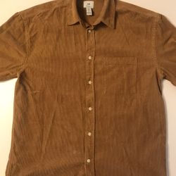 H&M Men’s Brown Corduroy Utility Long Sleeve Shirt — Size Large
