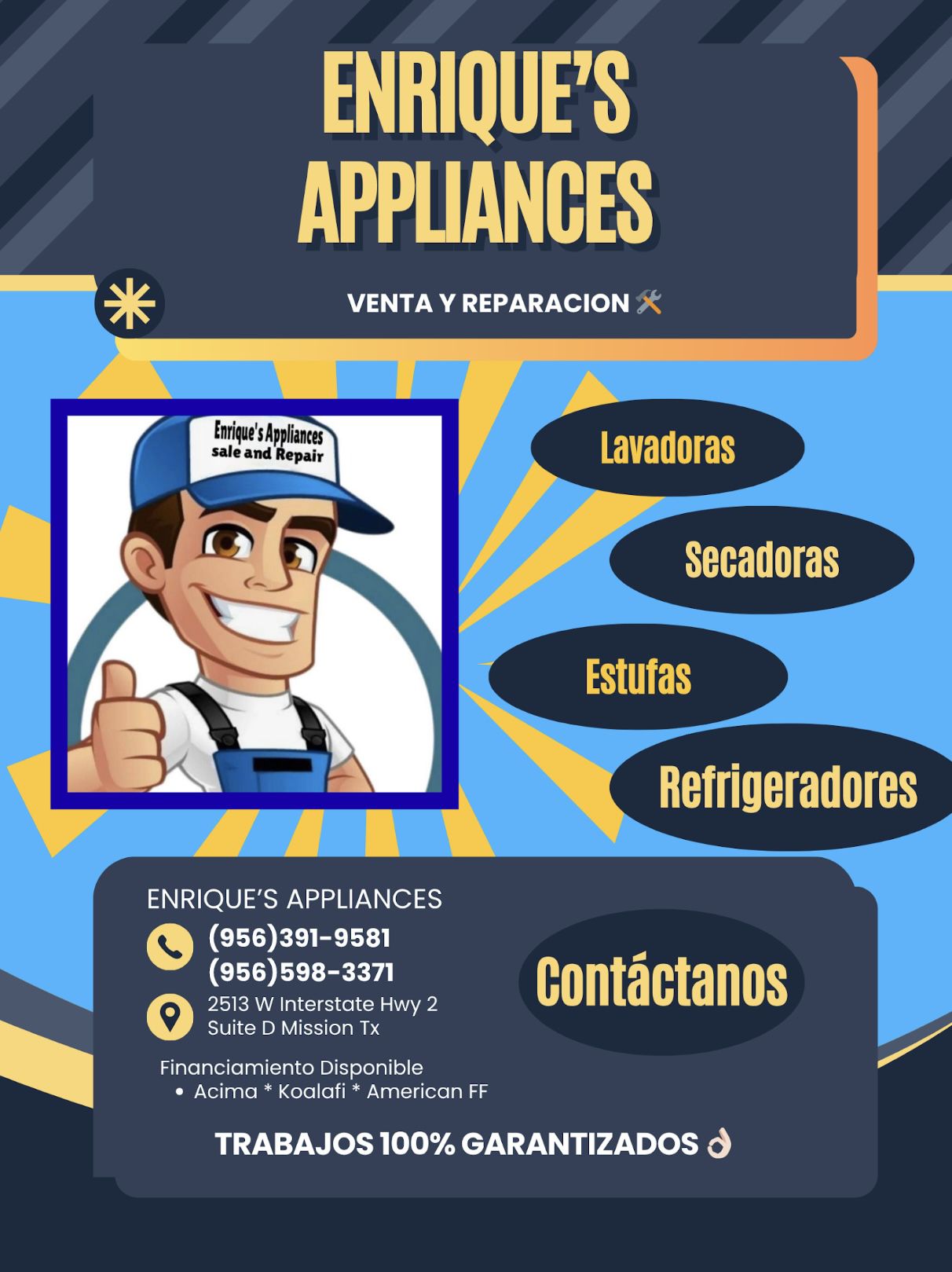 *Washers *Dryer *Stoves *Refrigerators *Waterheaters