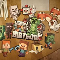 Minecraft Cupcake Toppers NEW