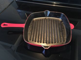 Red grill skillet cast iron