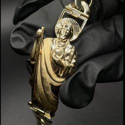 San Judas Curb Bracelet 14k, 59.3g