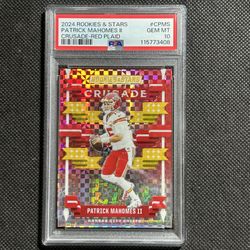 2024 PANINI ROOKIES & STARS CRUSADE PATRICK MAHOMES II RED PLAID PSA 10 GEM MINT