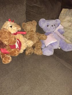 Basket of stuffed animals