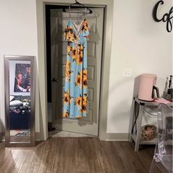 Floral Maxi Dress with Sunflower Print plus size 1x