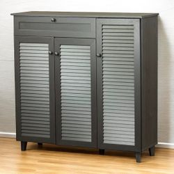 New Gray Shoe Storage Organizer Cabinet