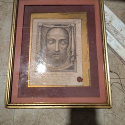 Antique 19th Century Relic True Face of Our Lord Veil Of Veronica Vera Effigies