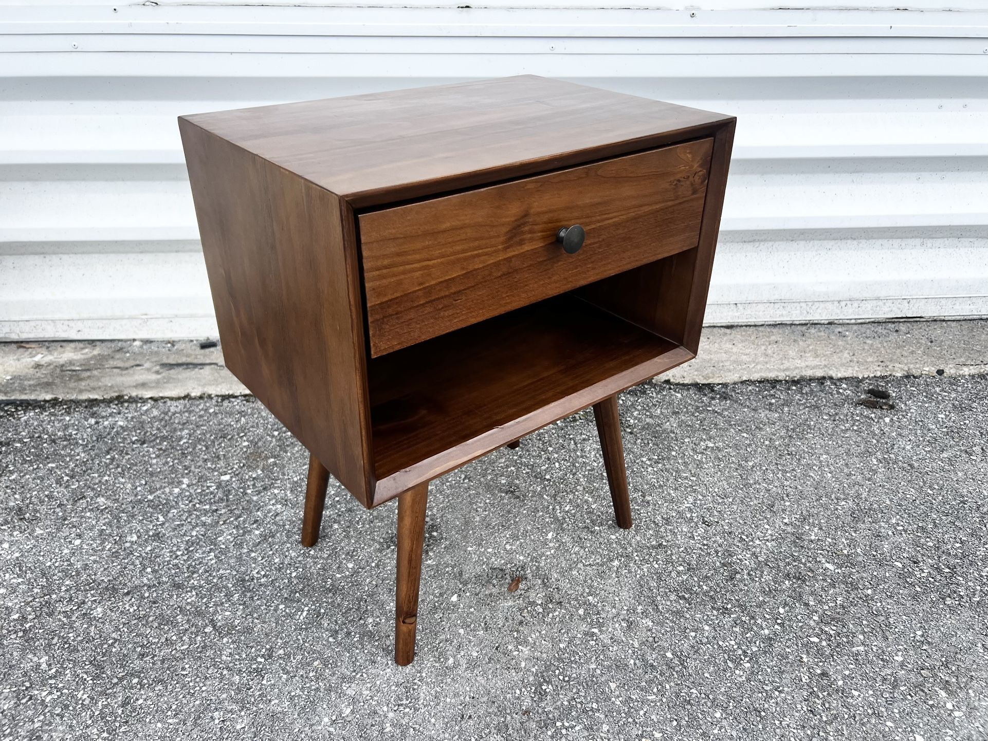 Retro Mid Century Modern Style Single Drawer End Table Night Stand Chest!  14x20x24in