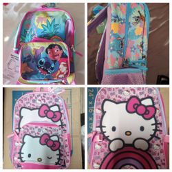 Stitch Or Hello Kitty Backpack With Lunch Bag Each $35