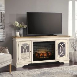 W743-68 - TV Stand w/Fireplace 74"L 🔥🔥