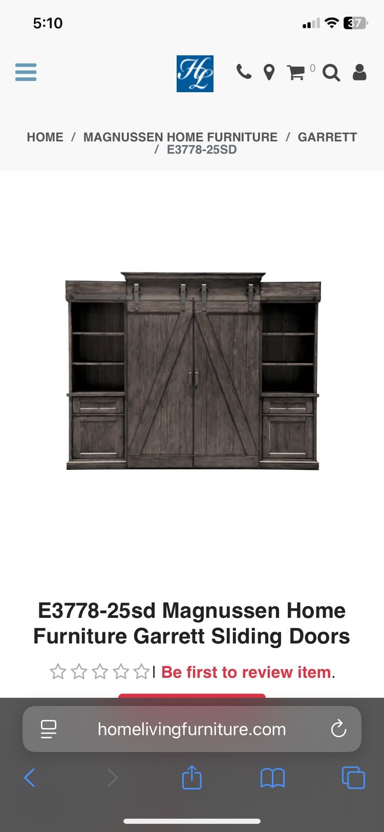 Barn Door Media Cabinet Entertainment Center