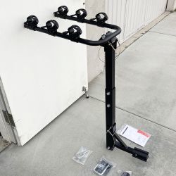 New in Box $65 Tilt Folding 3-Bike Hitch Mount Rack Bicycle Carrier for 2” Hitch w/ Straps 110 lbs Max  