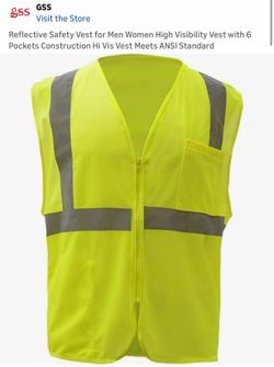 New GSS Safety Hi-Vis Reflective Safety Vest | Medium | Construction / Work