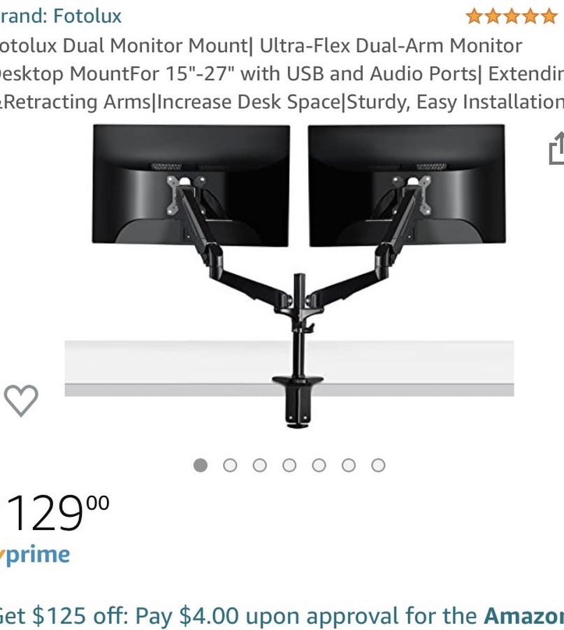 fotolux dual arm monitor stand / desk mount