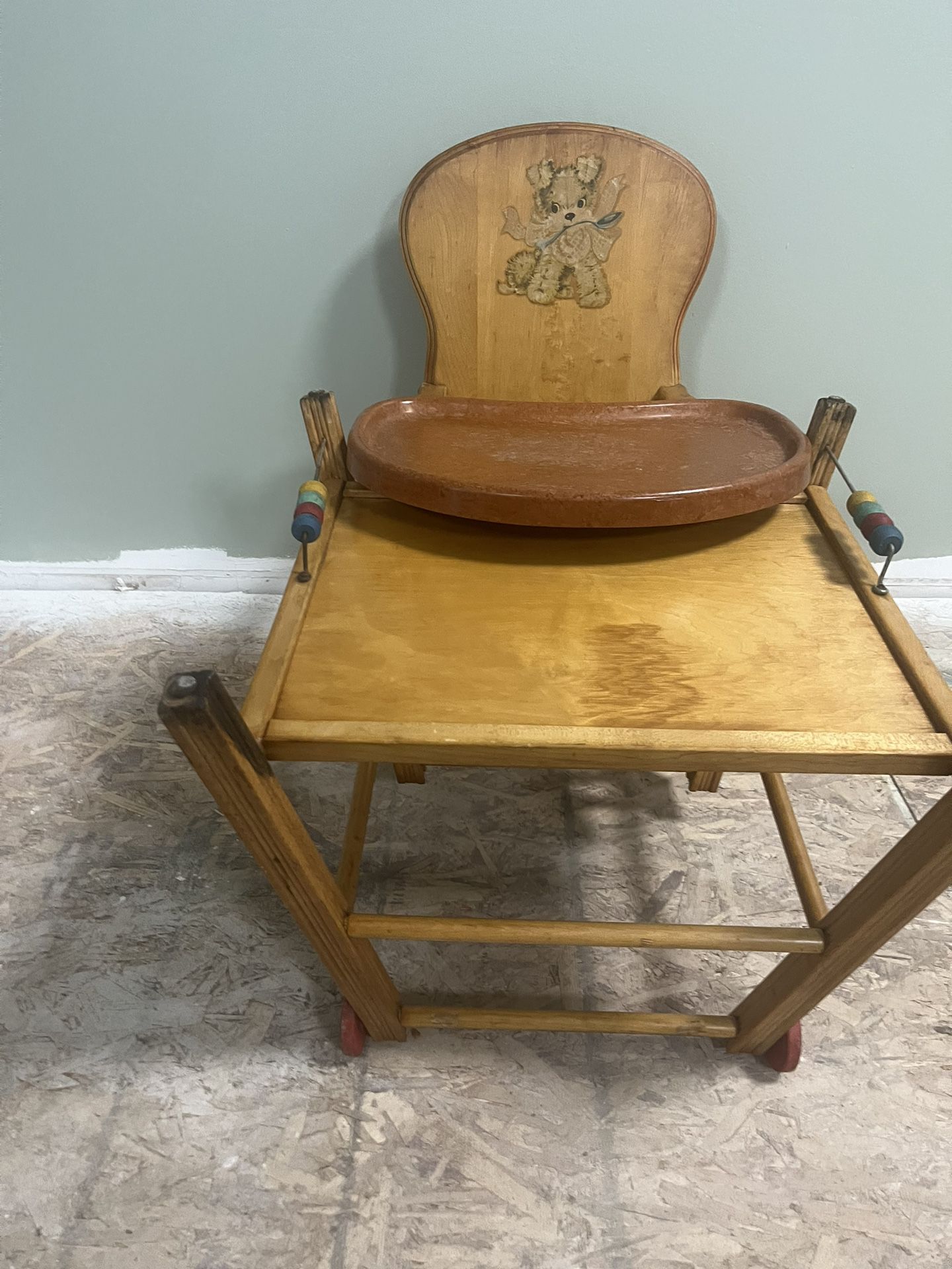 Antique Folding High chair/playpen