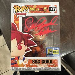 Funko Pop! Dragon Ball Super SSG Goku 2020 SDCC Autographed PSA Certified