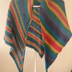 Handmade 60% Wool Shawl | Soft | Beautiful Colors | Never Worn