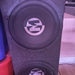 Two 15-PR10D4V2 - Memphis Power Reference 10" DVC 4 ohm Subwoofers in a sealed box with a Kenwood KAC-7025 500 RMS WATT amp.