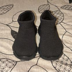 Unisex Kids Sneaker Black Knit Fabric