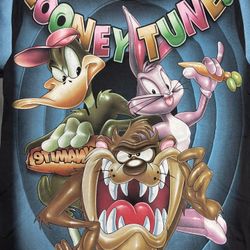 Adult Looney Tunes Glow in the Dark Modern Boot AOP Shirt - Size Medium
