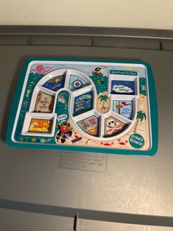 Pirate Adventure Kids Divided Dinner Plate Tray Spinner Game Mealtime