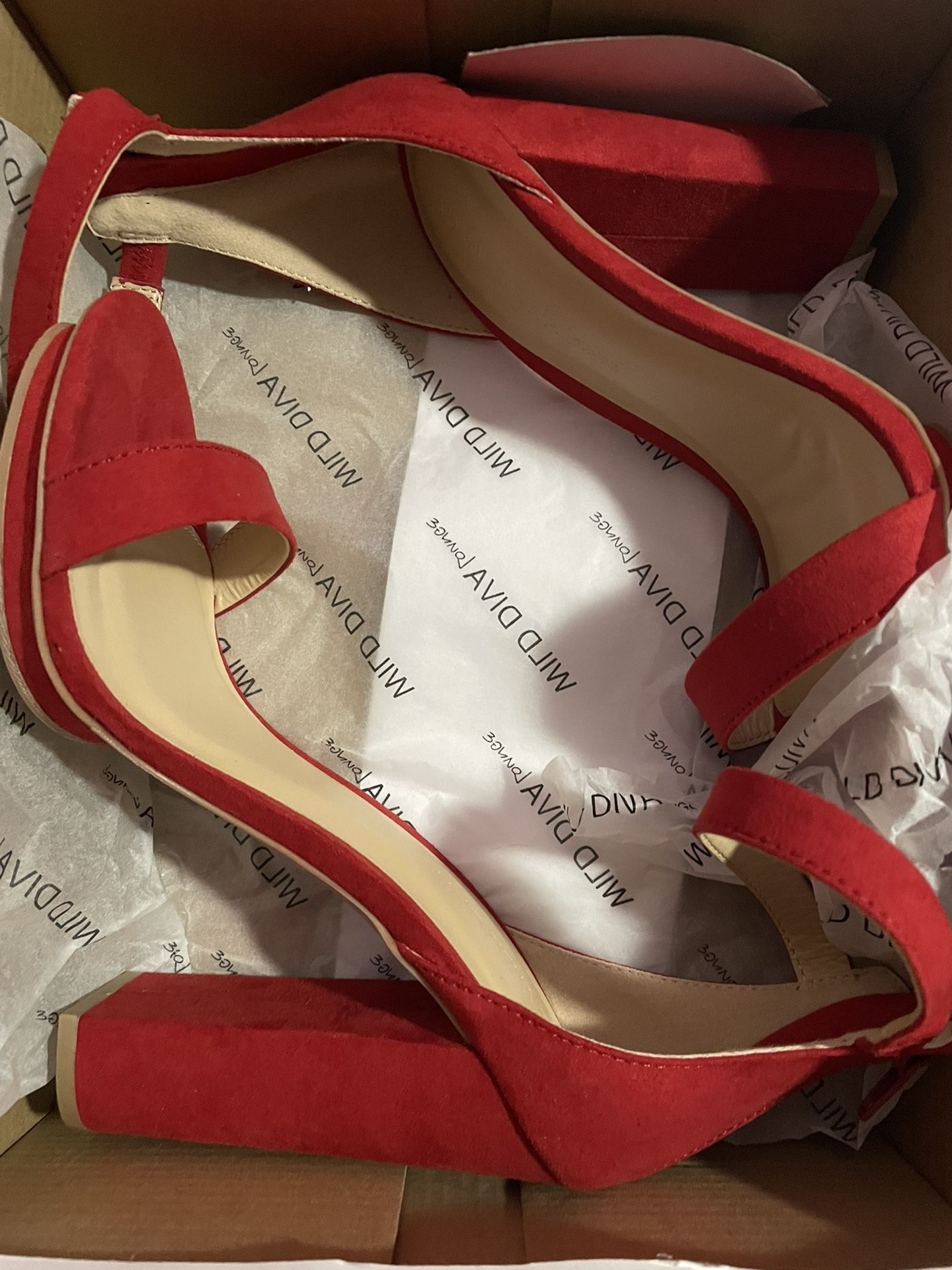 Red High Heels By Wild Diva