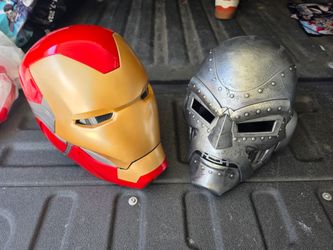 Hasbro Dr Doom and Ironman helmets